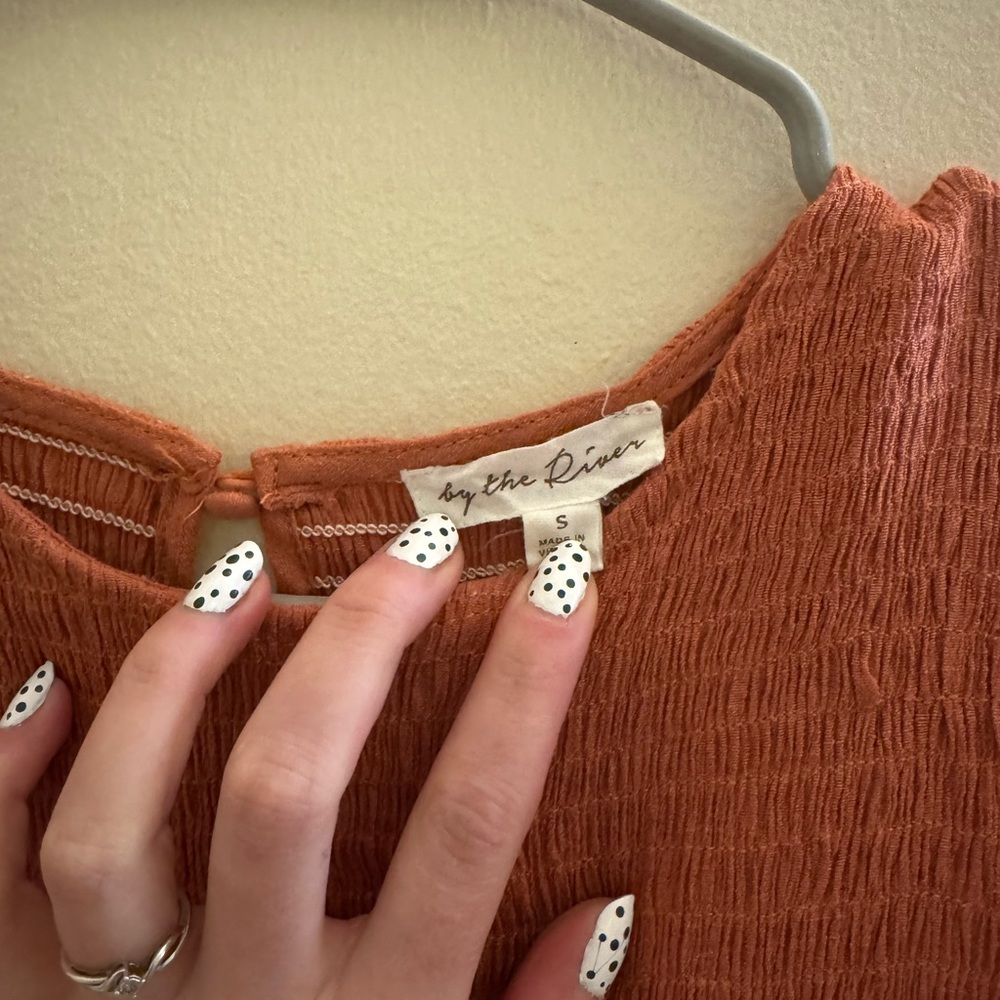 By the River Rust Smocked Maxi Dress - Picture 2 of 3